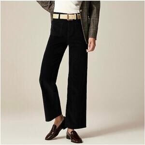 J.Crew Pants Womens 26 Petite Black Slim Wide Leg Corduroy Classic Academia Work
